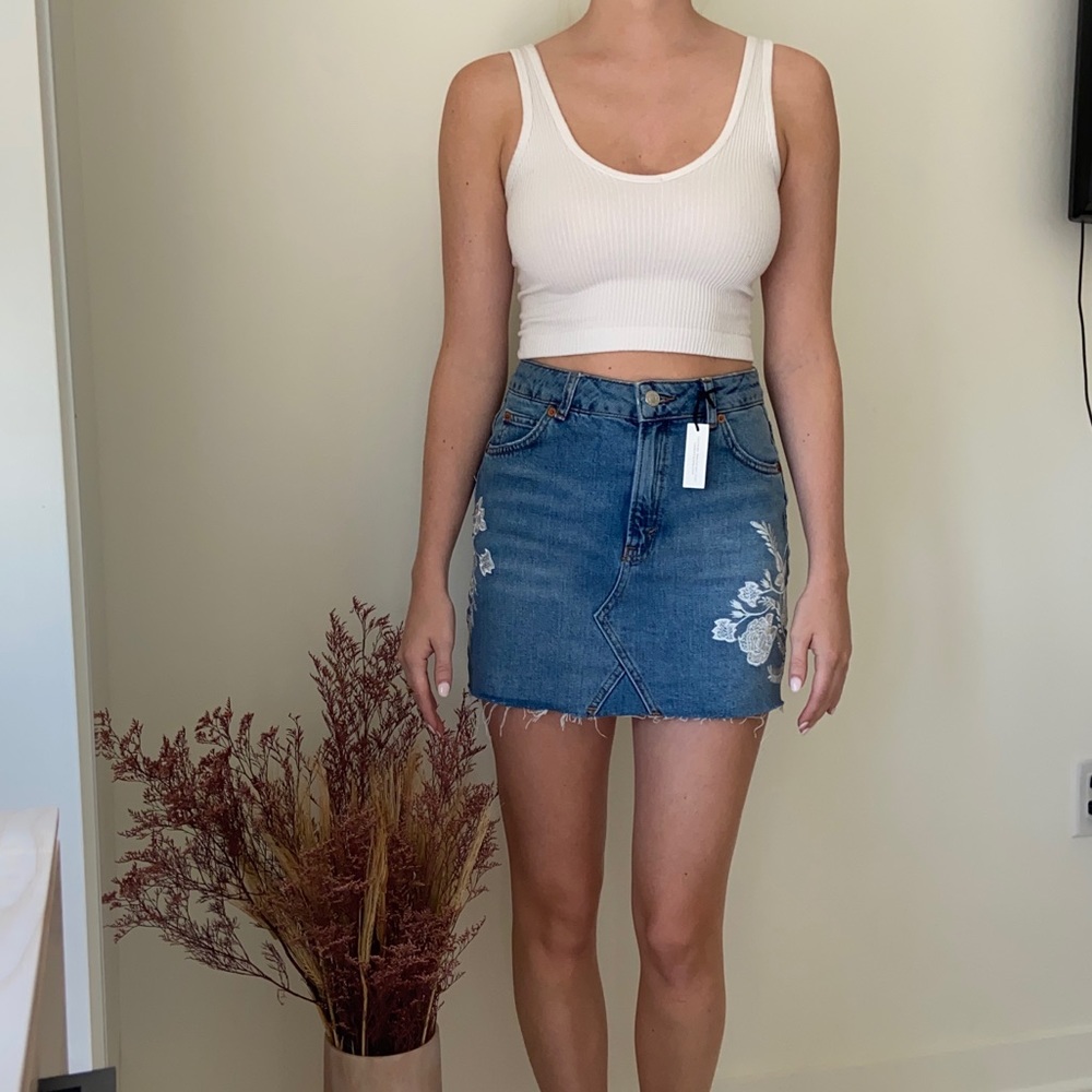 Topshop denim mini skirt